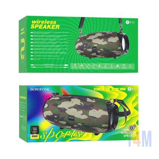 SPEAKER WIRELESS BOROFONE BR12 AUX/USB/MEMORY CARD COMUFLAGE